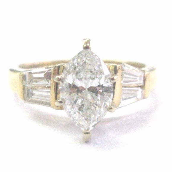 marquise and baguette ring